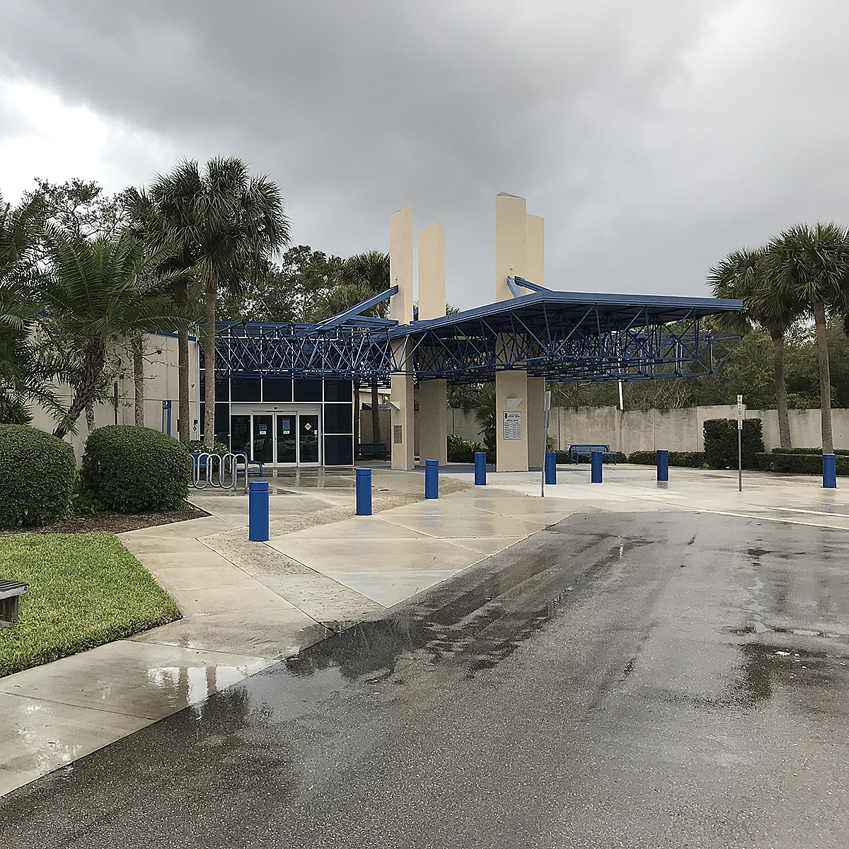 Exterior shot of the South County Regional Library building