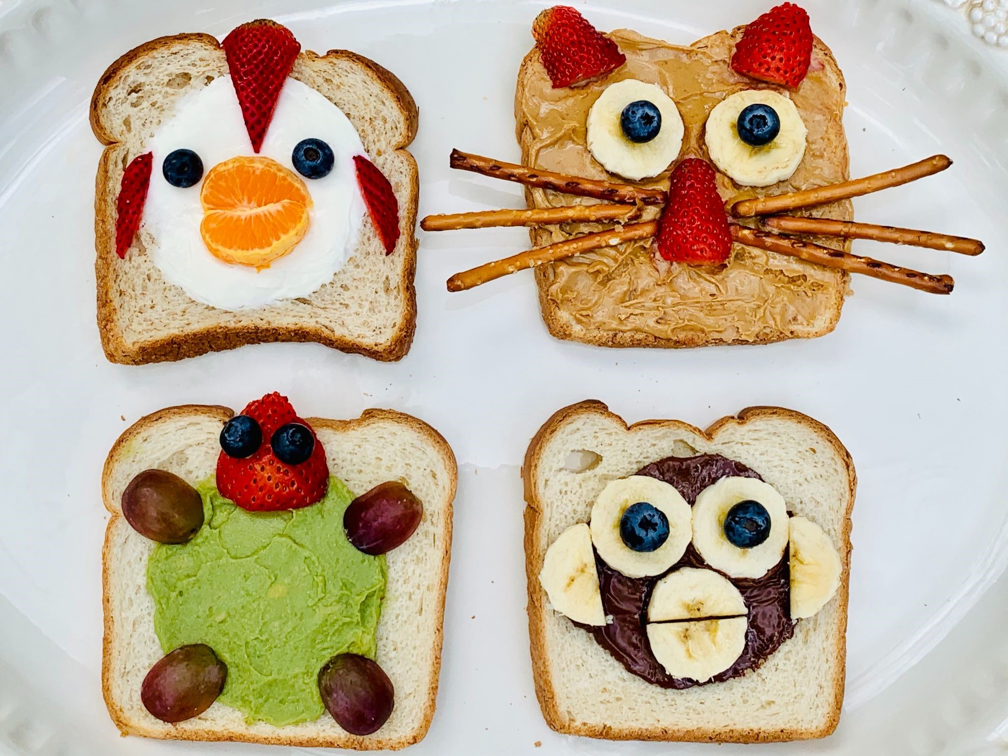 Picture of sandwiches that look like animals.