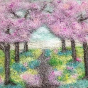 Cherry Blossoms Wool Painting