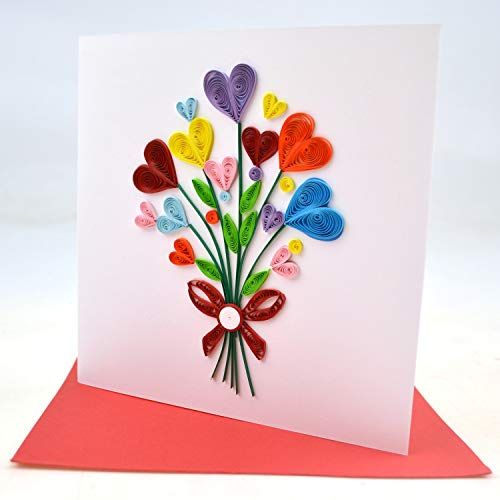 Craft Paper Quilling Greeting Cards, Handmade Greeting Quilling