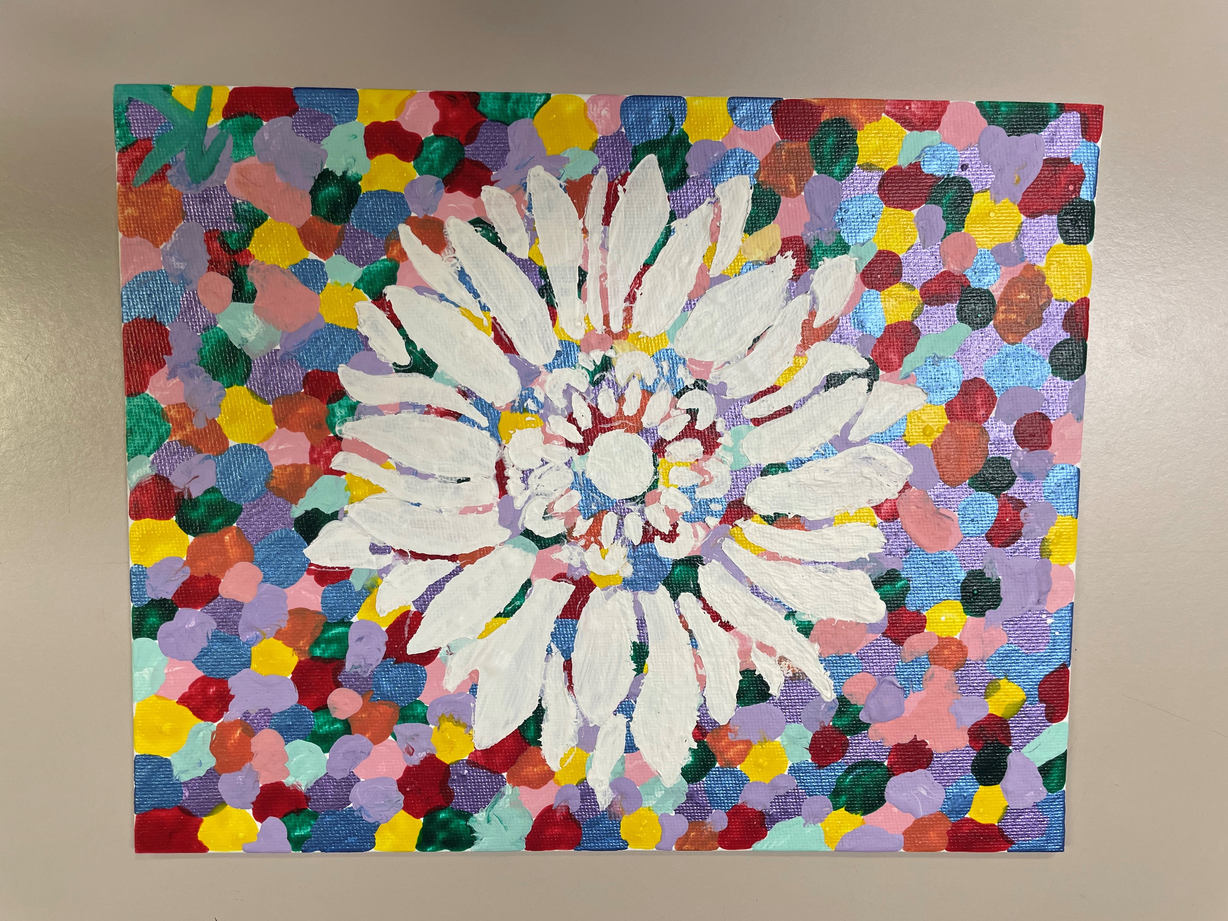 Example of the Hot Mess Flower Painting craft