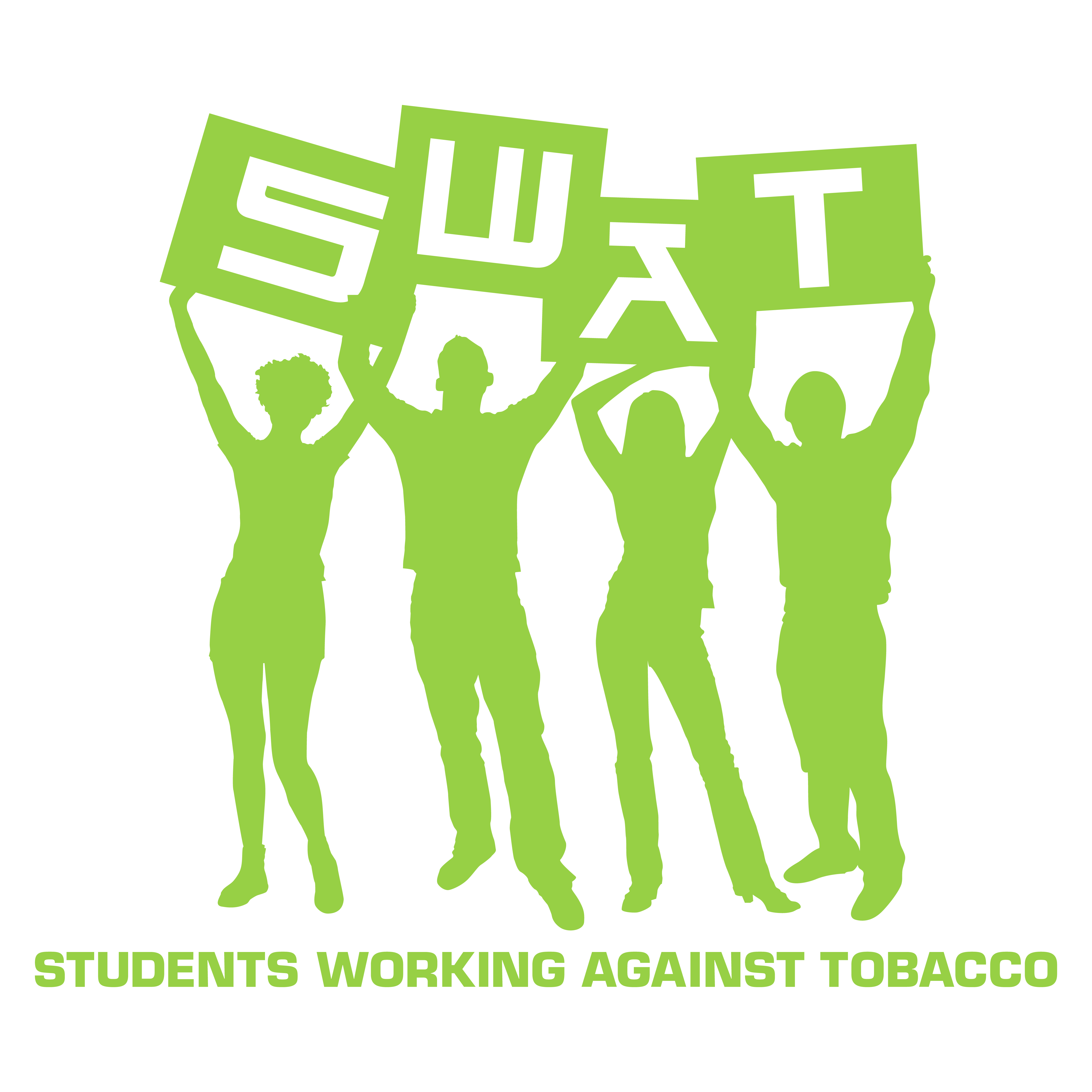 Students Working Against Tobacco image of kids holding up letter signs