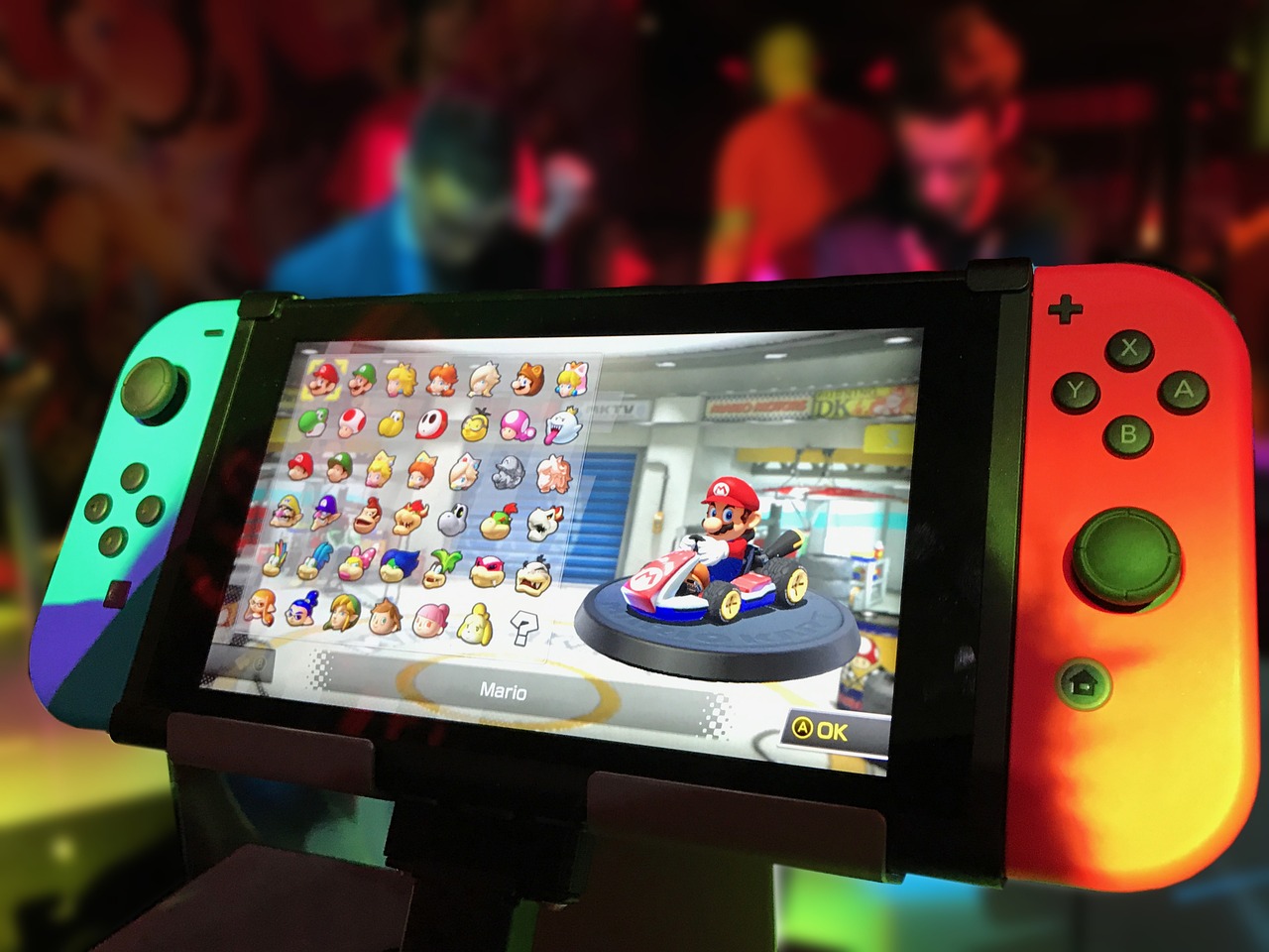 A Nintendo Switch Console displaying a game on the screen.