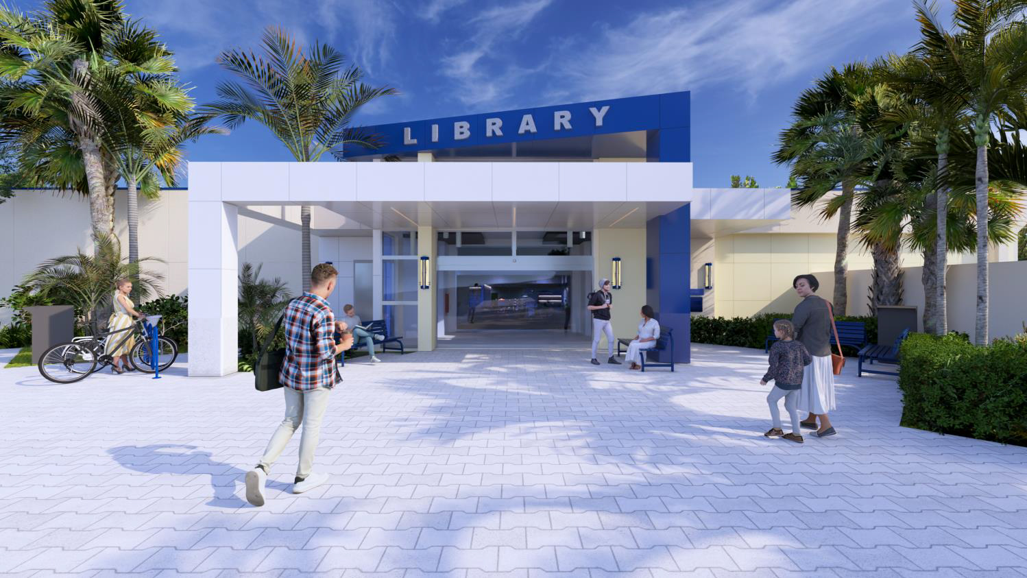 Rendering of South County Regional Library entrance