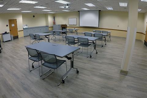 South County meeting room with classroom-style setup