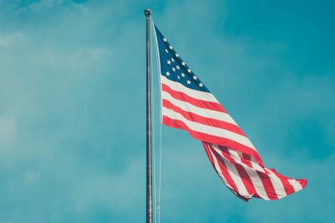 U.S. flag on flagpole