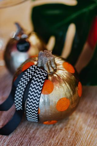 Picture of gold decorated pumpkin