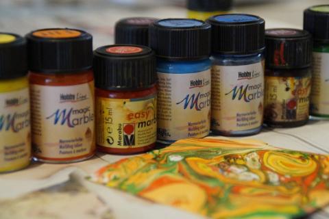 Photograph of paints and painting