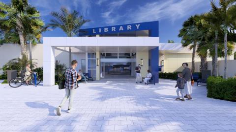 Rendering of South County Regional Library entrance