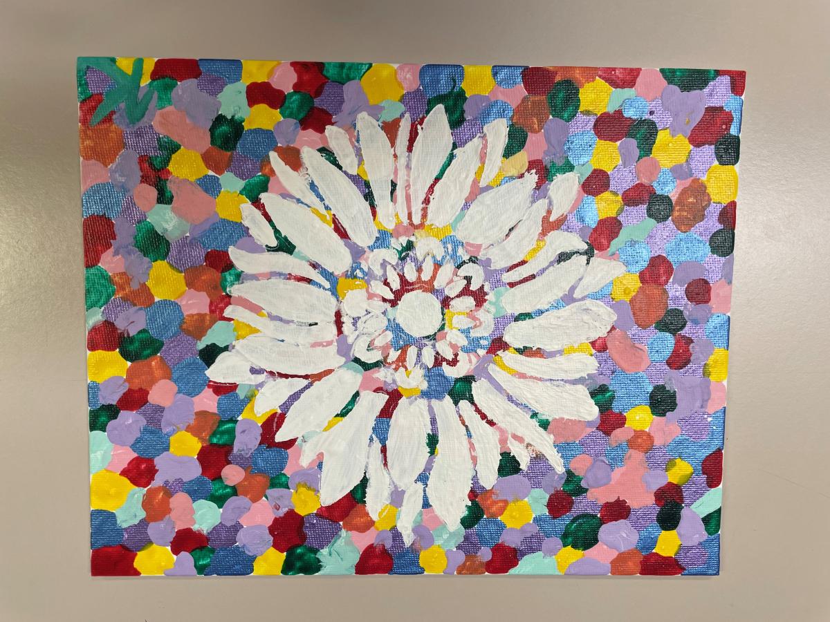 Example of the Hot Mess Flower Painting craft