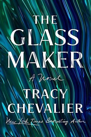 Book cover featuring a background of blue and green waved glass pattern