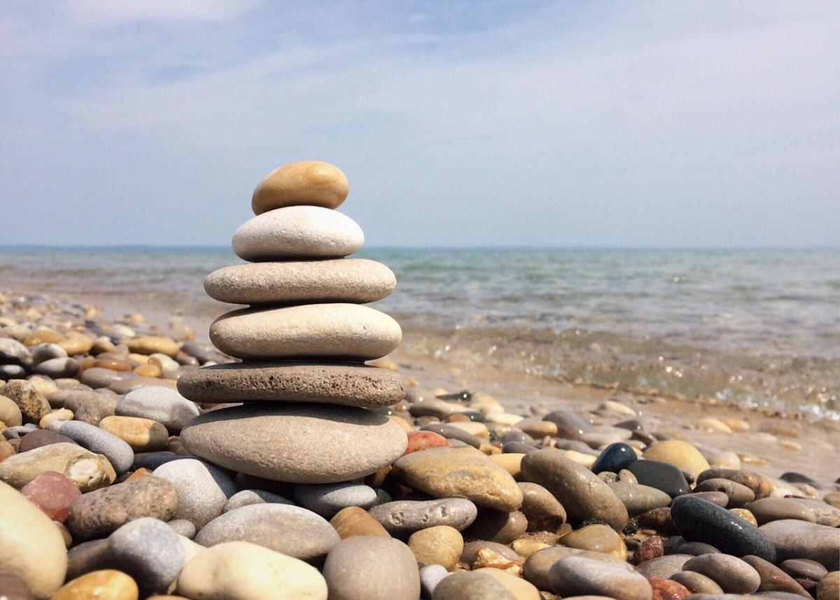 balanced rocks on the beach
