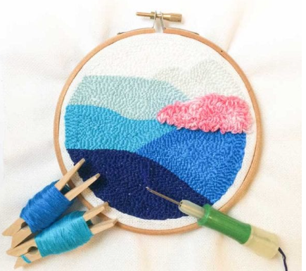 Sample punch needle supplies and product